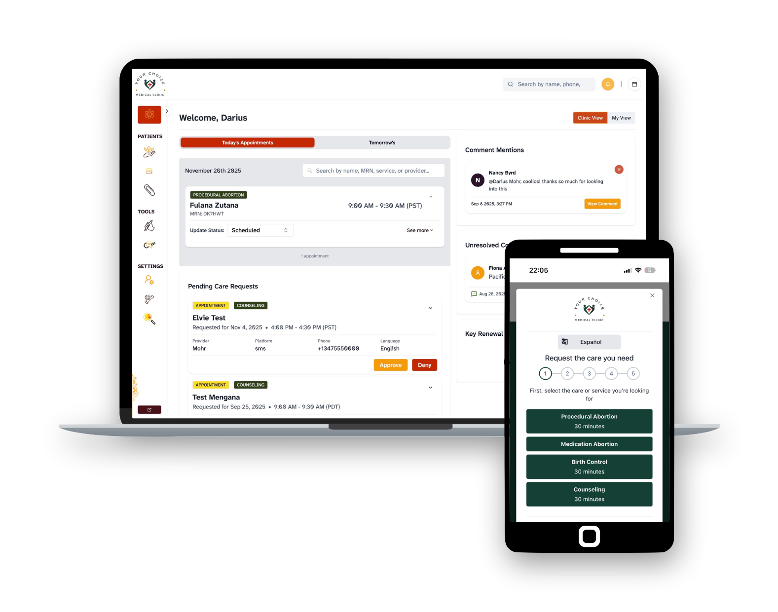 The Abobo clinic dashboard